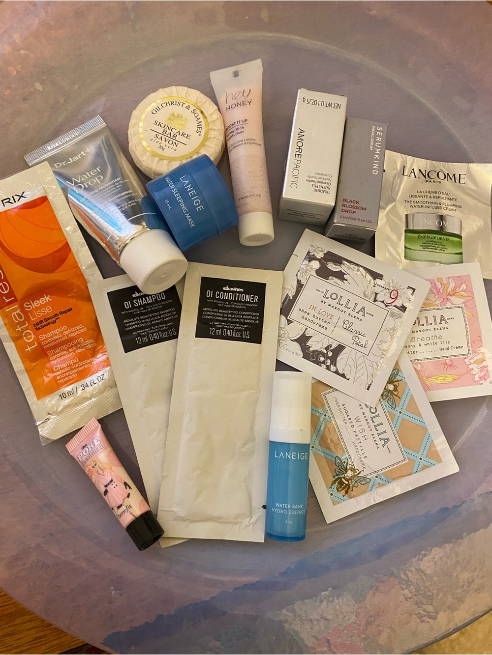 LANEIGE Travel Skincare & Beauty Sample Assortment – Pink, Blue, White